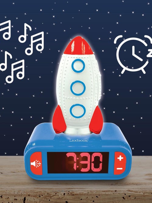 Despertador com luz nocturna e efeitos sonoros com design rocket 3d - Kiabi