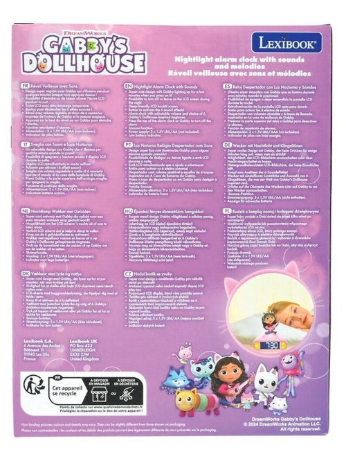Despertador com luz nocturna e sons gabby's dollhouse - Kiabi