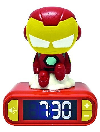Despertador com luz nocturna iron man e sons