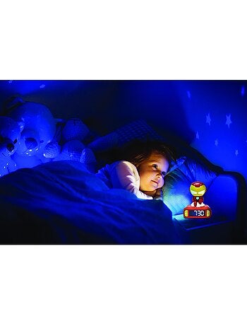 Despertador com luz nocturna iron man e sons