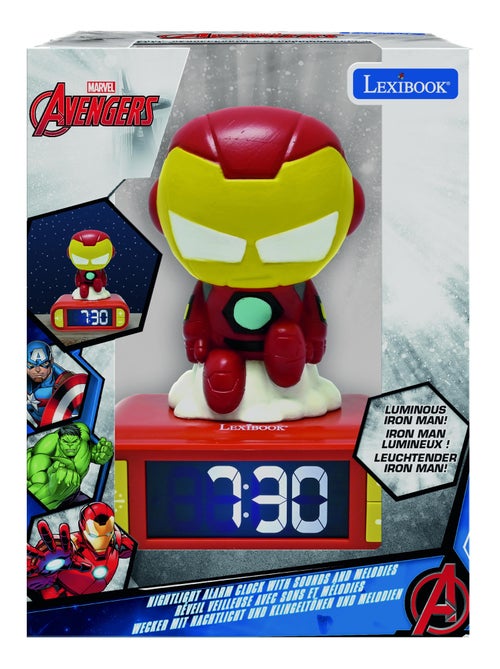 Despertador com luz nocturna iron man e sons - Kiabi