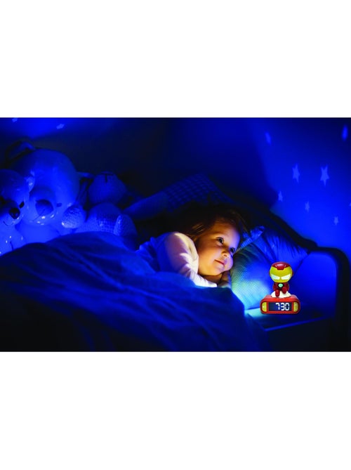 Despertador com luz nocturna iron man e sons - Kiabi