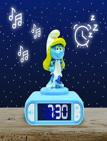 Despertador com luz nocturna smurfette e sons