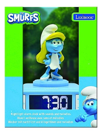 Despertador com luz nocturna smurfette e sons