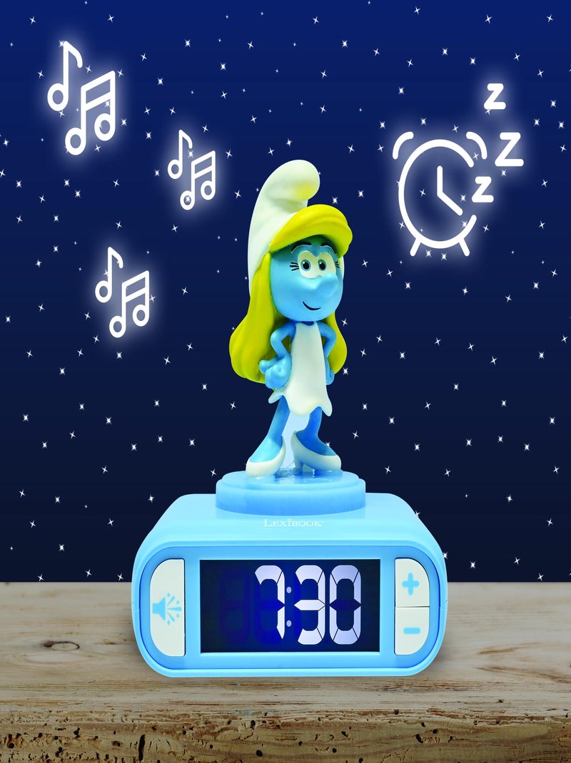 Despertador com luz nocturna smurfette e sons Azul - Kiabi