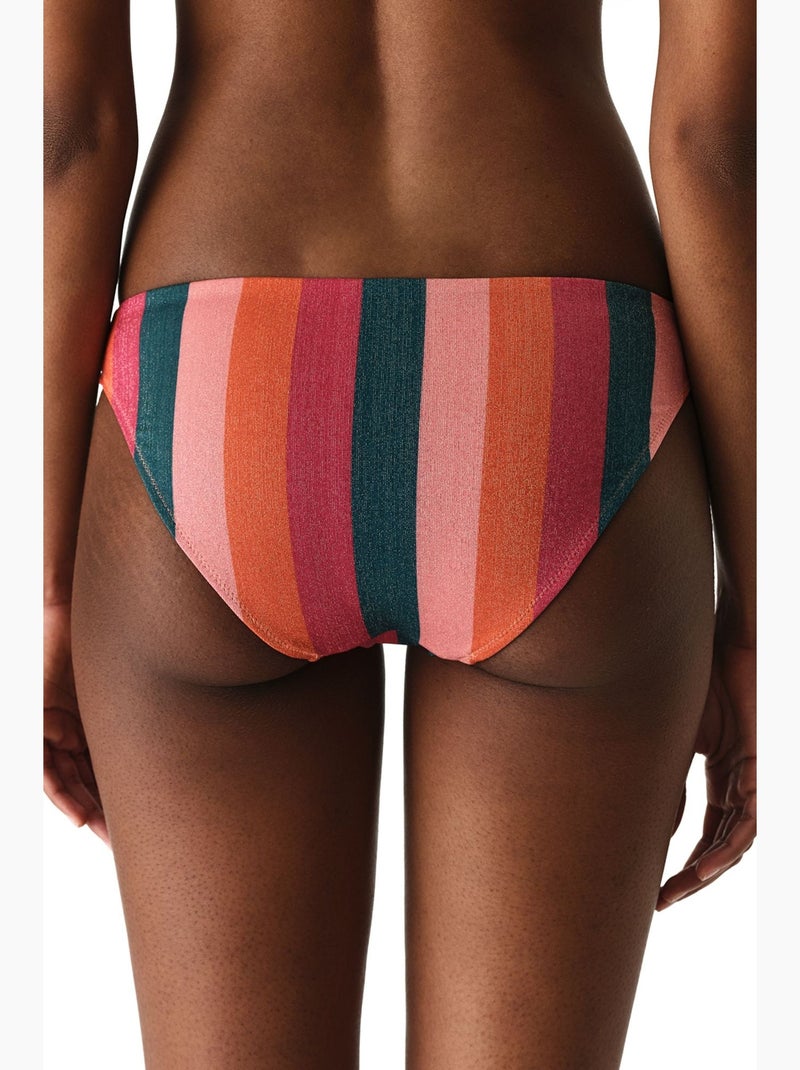 Devin parte de baixo de biquíni às riscas com fio metálico e cintura média penti Rosa-fluo - Kiabi