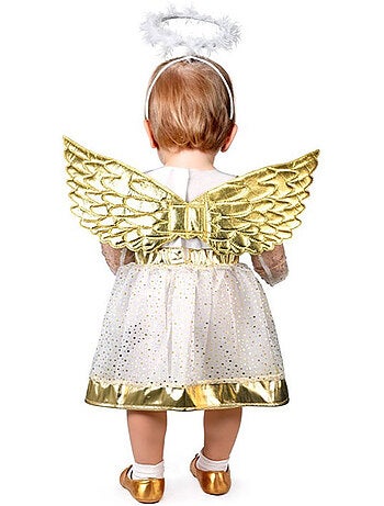 Disfarce de anjo com bandolete e asas para bebé