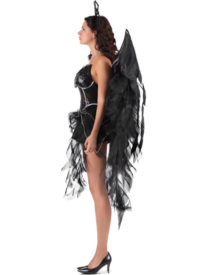 Disfarce de anjo escuro com asas grandes para mulher Multicolorido - Kiabi