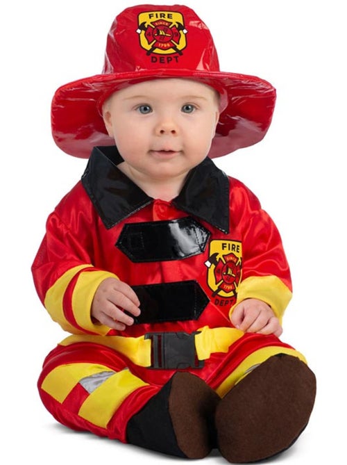 Disfarce de bombeiro com capacete para bebé - Kiabi