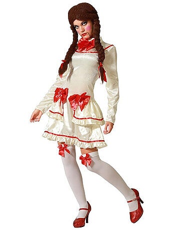 Disfarce de boneca de porcelana para mulher