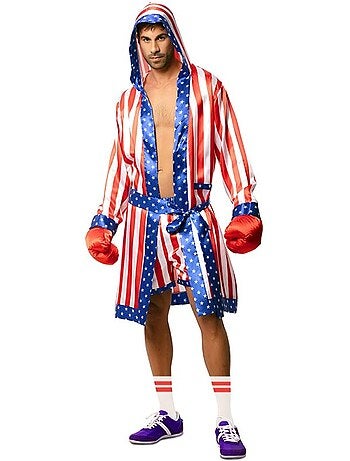 Disfarce de boxeur profissional usa com cinto para homem