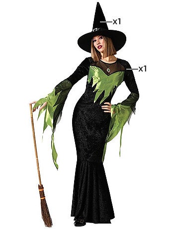 Disfarce de bruxa elegante para mulher
