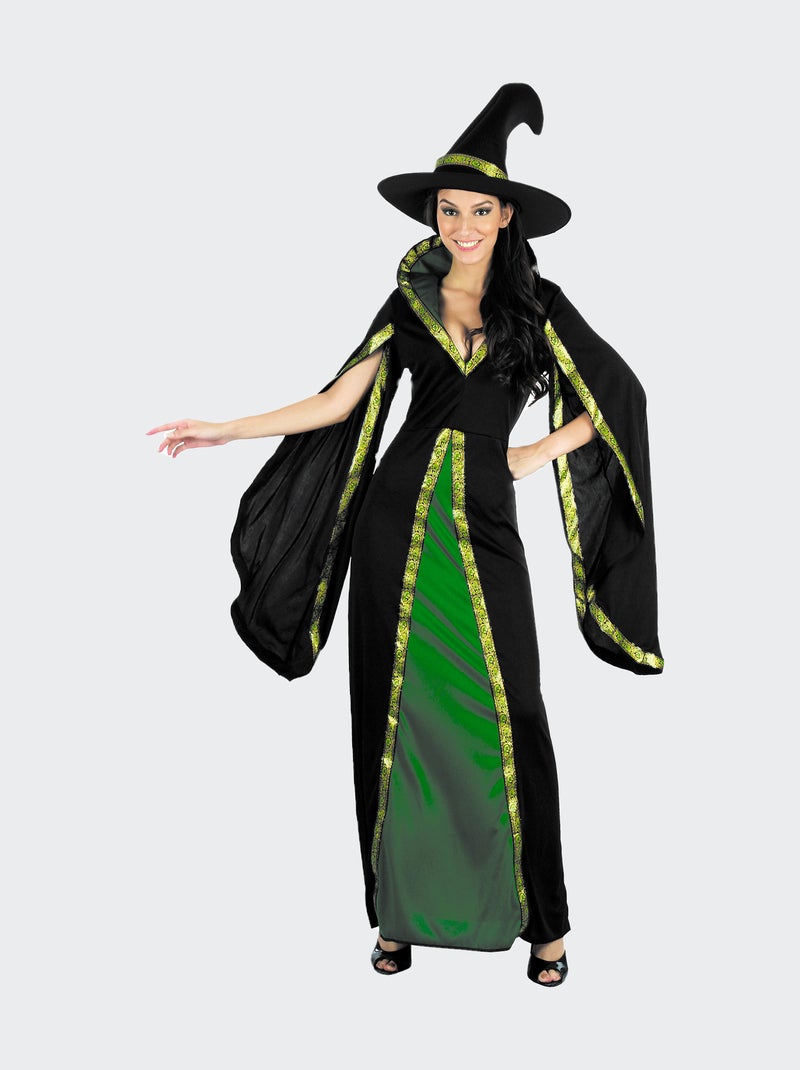 Disfarce de bruxa vestido + chapéu Preto/ Verde - Kiabi
