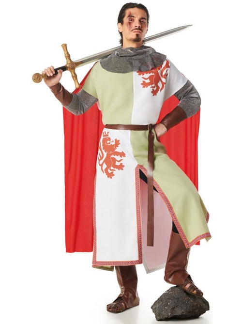Disfarce de cavaleiro medieval leão para homem - Kiabi