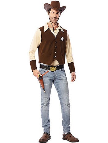 Disfarce de cowboy xerife para homem