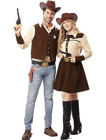 Disfarce de cowboy xerife para homem