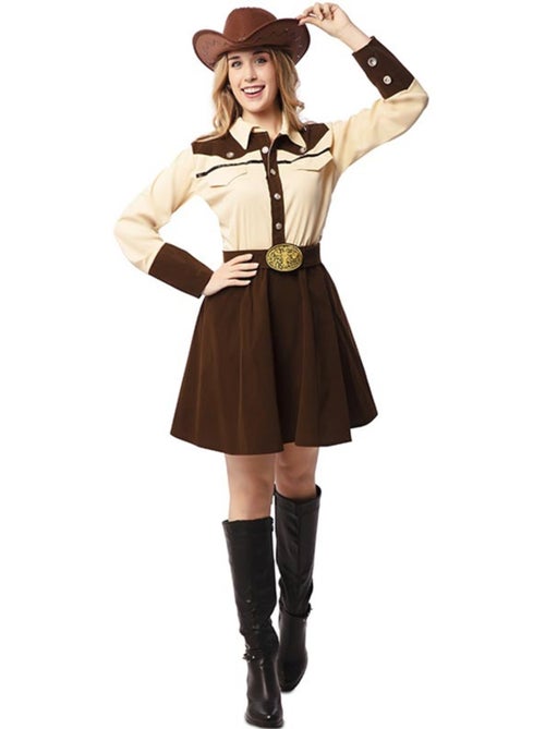 Disfarce de cowgirl com cinto para mulher - Kiabi