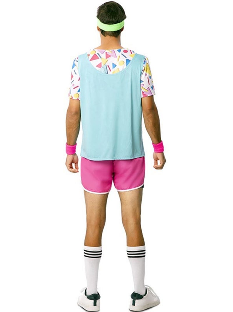 Disfarce de desportista dos anos 80 com pulseiras para homem Multicolorido - Kiabi