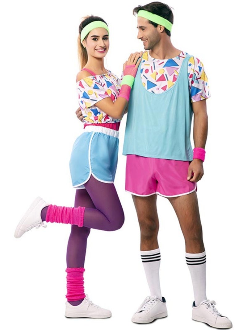 Disfarce de desportista dos anos 80 com pulseiras para homem Multicolorido - Kiabi
