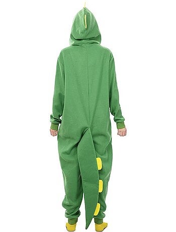 Disfarce de dinossauro kigurumi para adulto