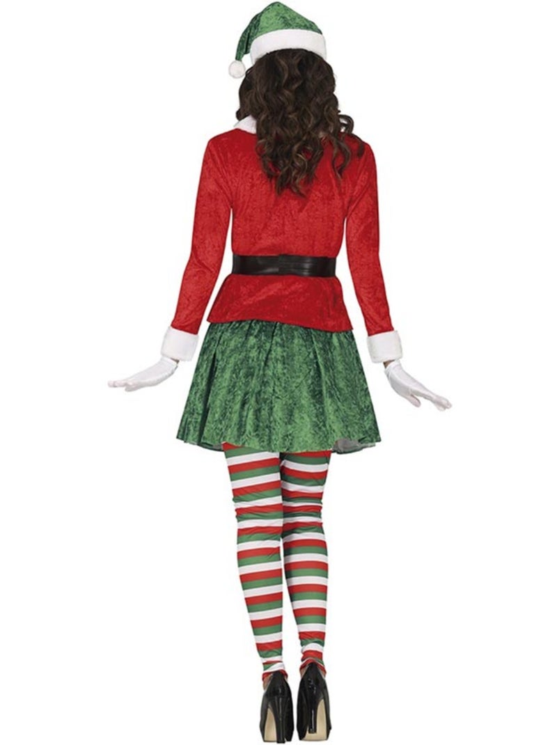 Disfarce de elfa ajudante do pai natal com cinto para mulher Multicolorido - Kiabi