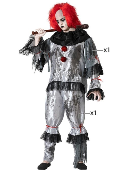 Disfarce de palhaço it pennywise para homem - Kiabi