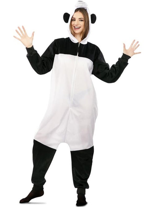 Disfarce de panda kigurumi com capuz e orelhas para adulto - Kiabi