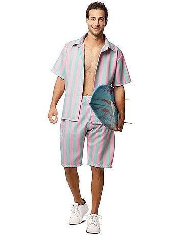 Disfarce de surfista às riscas para homem
