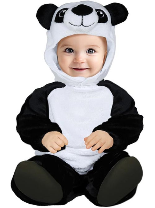 Disfarce de urso panda com capuz para bebé - Kiabi