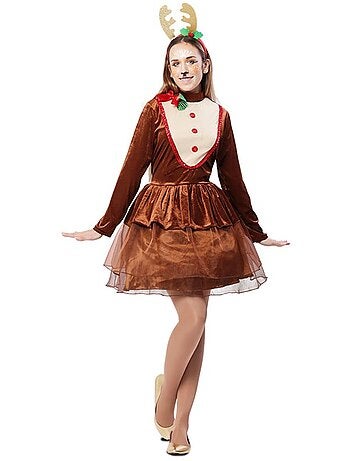 Disfarce de vestido de rena para mulher