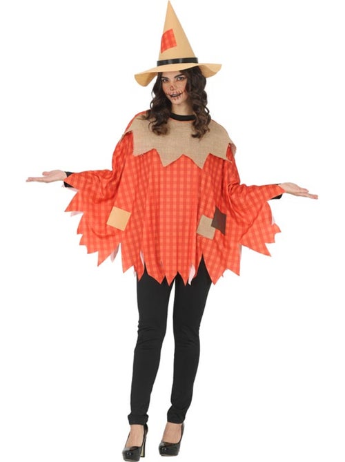 Disfarce ou poncho de espantalho com chapéu para mulher - Kiabi