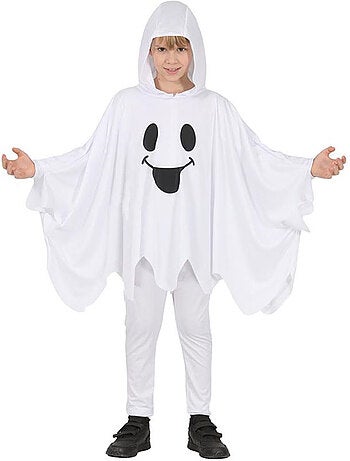 Disfarce ou poncho de fantasma sorridente