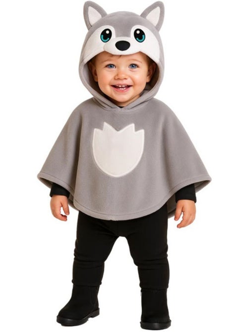 Disfarce ou poncho de lobo cinzento para bebé - Kiabi