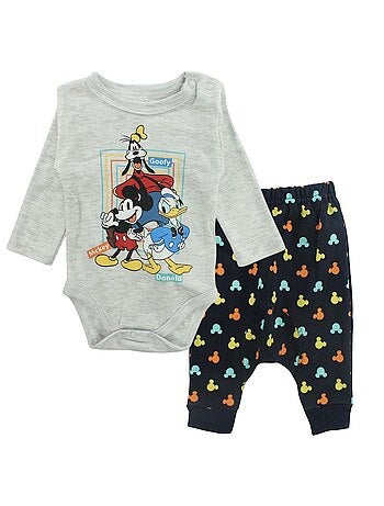 Disney - Body de manga comprida com leggings com padrões coloridos