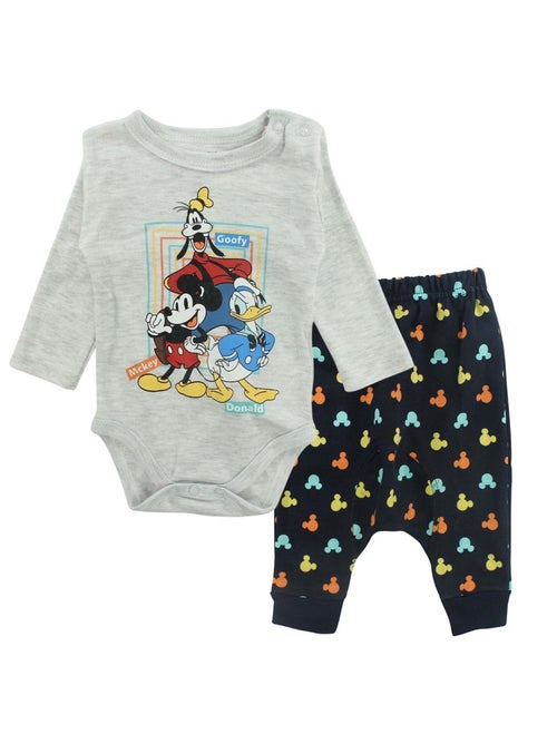 Disney - Body de manga comprida com leggings com padrões coloridos - Kiabi