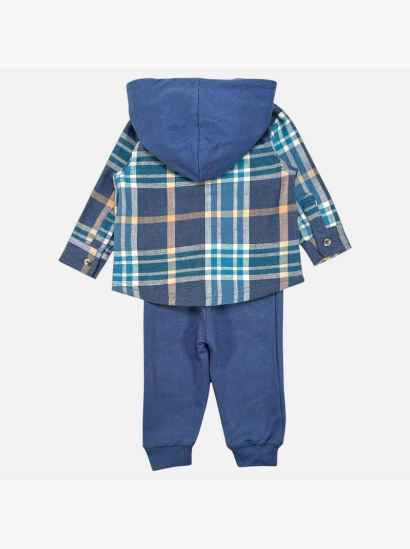 Disney - Camisa aos quadrados e calças bebé menino Azul-marinho - Kiabi