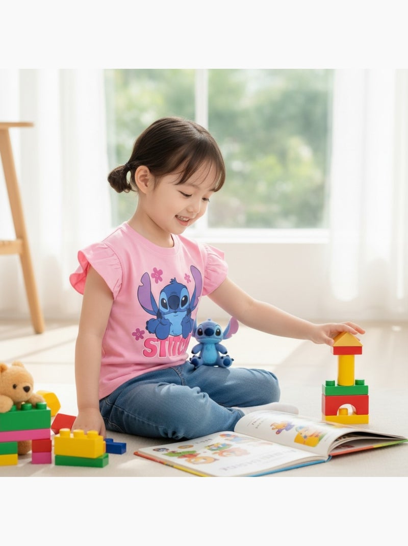 Disney - Camiseta menina Stitch Rosa-claro - Kiabi