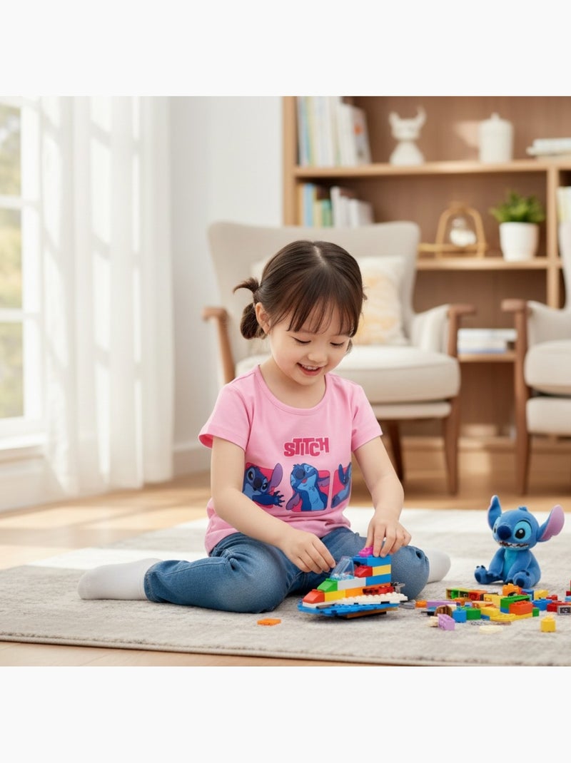 Disney - Camiseta menina Stitch Rosa - Kiabi