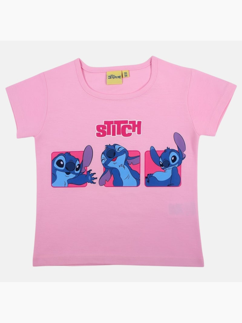 Disney - Camiseta menina Stitch Rosa - Kiabi