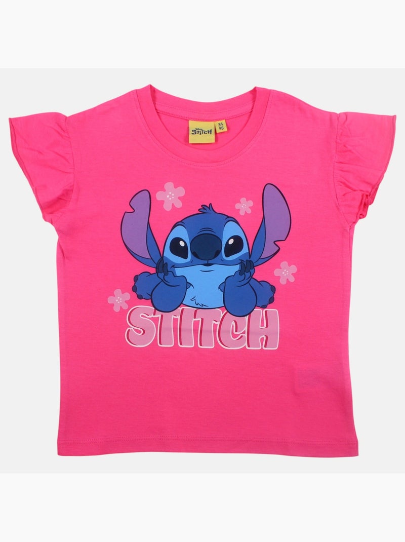 Disney - Camiseta menina Stitch Rosa - Kiabi