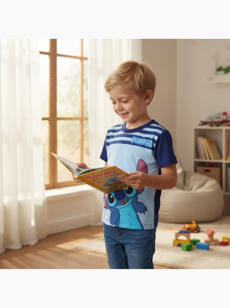 Disney - Camiseta menino Stitch Azul-marinho - Kiabi