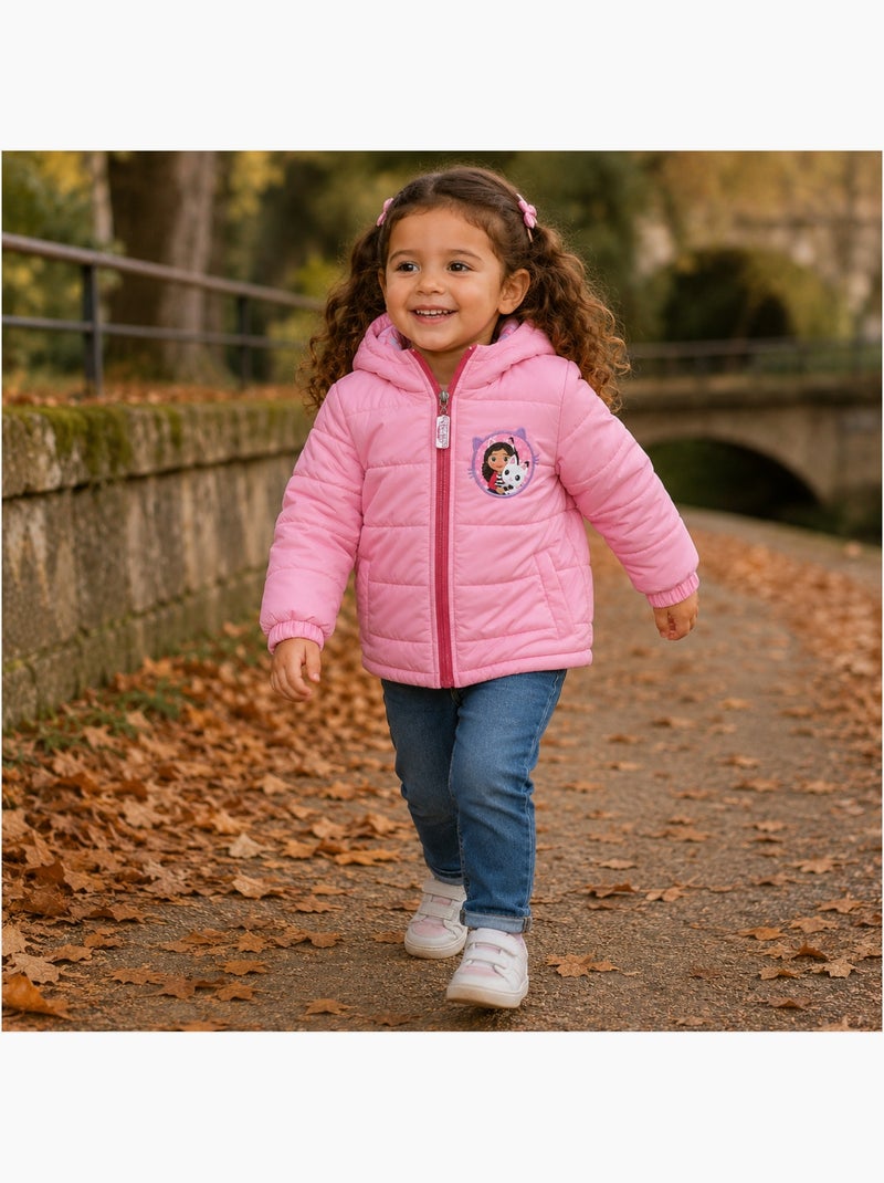 Disney - Casaco acolchoado menina estampado com capuz Rosa - Kiabi