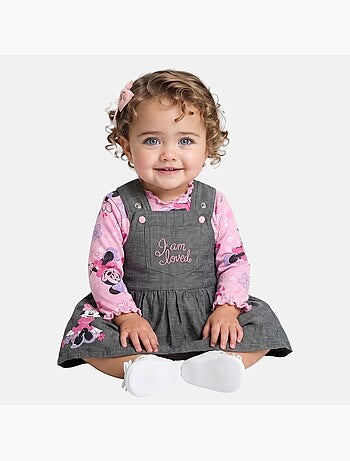 Disney - Conjunto bebé menina 2 peças vestido e t-shirt manga comprida com personagem