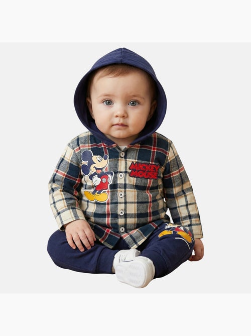 Disney - Conjunto bebé menino camisa aos quadrados com capuz e calças personagem - Kiabi Disney - Conjunto bebé menino camisa aos quadrados com capuz e calças personagem - Kiabi