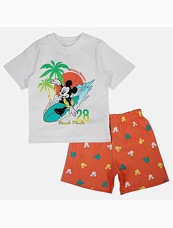 Disney - Conjunto criança branco e calções laranja