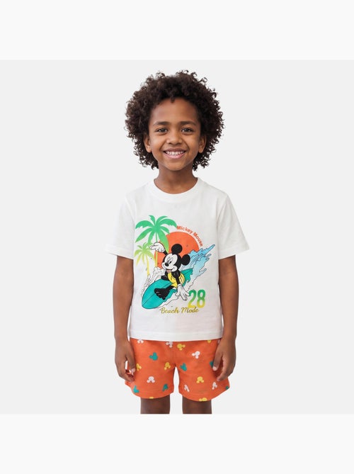Disney - Conjunto criança branco e calções laranja - Kiabi
