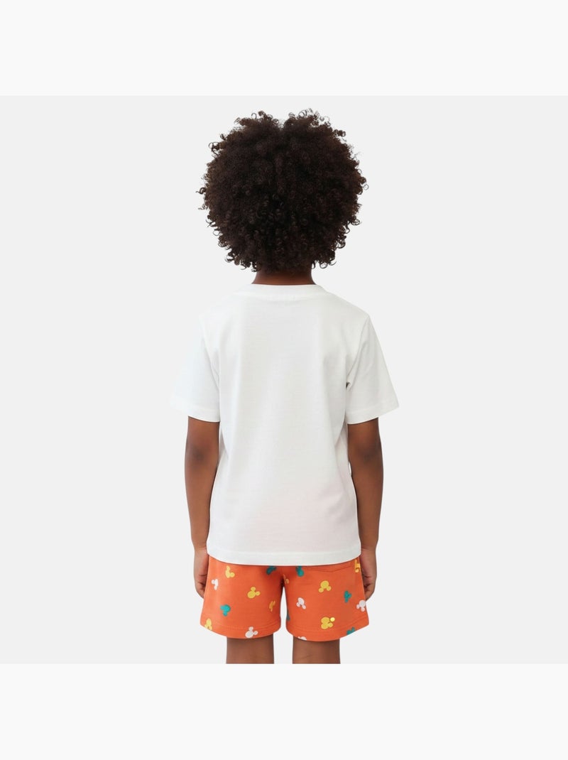 Disney - Conjunto criança branco e calções laranja Branco - Kiabi