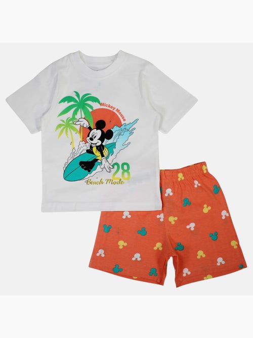 Disney - Conjunto criança branco e calções laranja - Kiabi