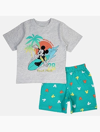 Disney - Conjunto criança cinza e calções verdes