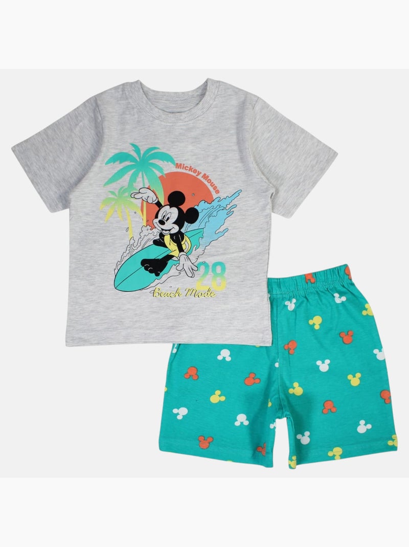 Disney - Conjunto criança cinza e calções verdes Cinza - Kiabi